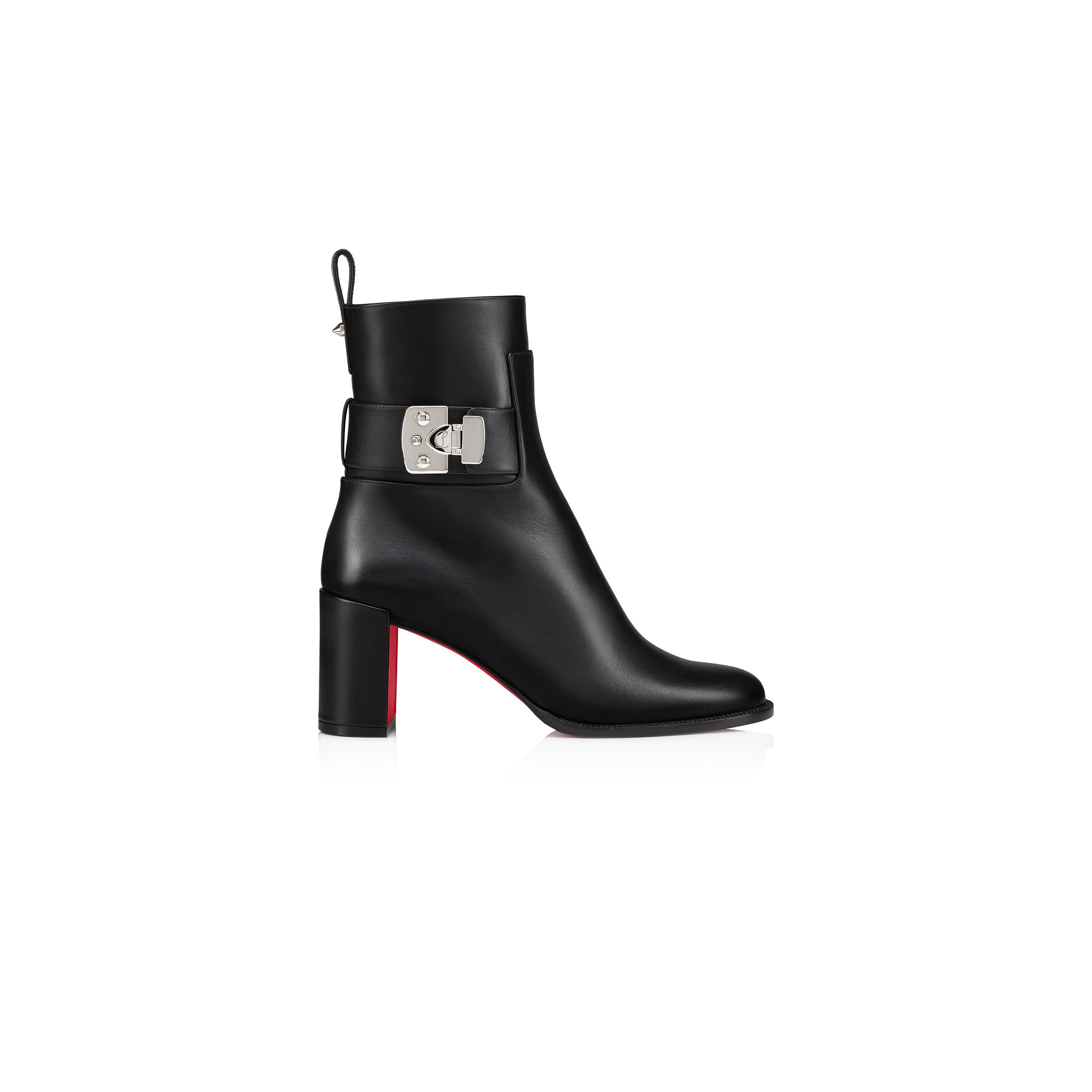 CHRISTIAN LOUBOUTIN BOOTY LOCK 70 MM LOW BOOTS-CALF LEATHER-BLACK-WOMEN 1250114BK01